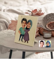 BK Gift Kişiye Özel Sevgililer Karikatürlü Dekoratif Ahşap Çerçeve Model 61