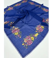 Oyalı Organik Pamuklu Yazma- 06083 (Saks Mavisi)