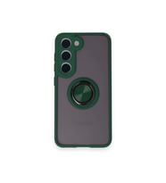 Galaxy S24 FE Kılıf Montreal Yüzüklü Silikon Kapak - Yeşil