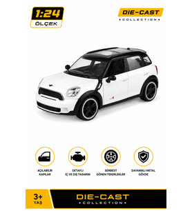 1:24 Mini Cooper S Countryman Die-Cast Beyaz Metal Model Araba