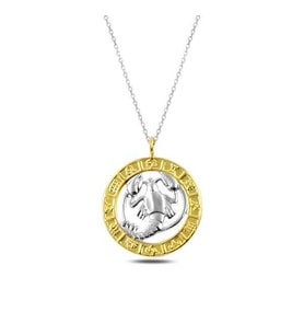 Gümüş Gold Yengeç Burcu Kolye