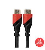 Hytech HDMI Kablo 1.4V 3D Altın Uçlu 10 Metre (HY-HDM10) (Siyah-Kırmızı)