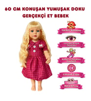 60 Cm Türkçe Konuşan Et Bebek Gerçek Bebek Hissi %100 Silikon Yumuşak Doku Hareketli Vücut Oyuncak