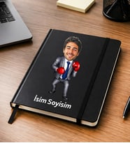 Kişiye Özel Karikatürlü Siyah-ve Beyaz Defter – Fotoğraflı Sevgiliye, Arkadaşa ve Erkeğe Özel Hediye Renk Siyah-Beyaz