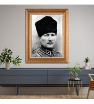 Altın Varaklı Paspartulu Çerçeveli Tablo hb866