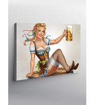 Kanvas Tablo Bira Tutan Pin-Up Kadın YTCNVS501674, 50 x 70