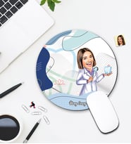 Kişiye Özel Karikatür Dişçi Tasarımlı Mouse Pad 068