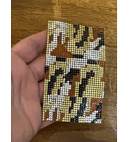 ÜTÜ İLE YAPIŞAN LEOPAR DESENLİ PLAKA ARMA KESİLEBİLİR APLİKE 10X6 CM (Kahverengi)