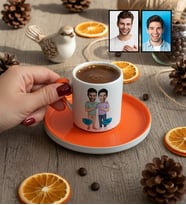 Kişiye Özel Karikatürlü Kankaya Erkek Kardeşe Abiye Hediye Türk Kahvesi Fincanı Doğum Günü Hediyesi