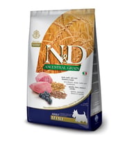 N&D Düşük Tahıllı Kuzu Etli Yaban Mersinli Mini Yetişkin Köpek Maması 7 Kg