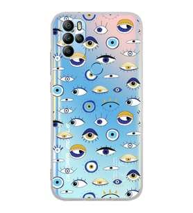 PrintiFy General Mobile GM 21 Pro ile Uyumlu Nazar Boncuğu 2  Kamera Korumalı Şeffaf Silikon Kılıf