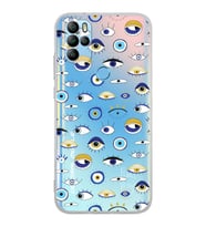 PrintiFy General Mobile GM 21 Pro ile Uyumlu Nazar Boncuğu 2  Kamera Korumalı Şeffaf Silikon Kılıf