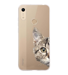 Huawei Honor 8a  Uyumlu Kapak Catface Tasarımlı Şeffaf Silikon Kılıf