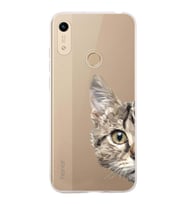 Huawei Honor 8a  Uyumlu Kapak Catface Tasarımlı Şeffaf Silikon Kılıf