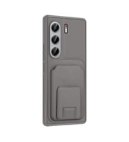 Tecno Camon 40 Pro Kılıf TPU Malzemeli ve Deri Dokulu Şık NexaCard Premium Kapak (Gri)