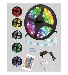 5 Metre RGB Şerit LED – Kumandalı, Yapışkanlı ve Suya Toza Dayanıklı