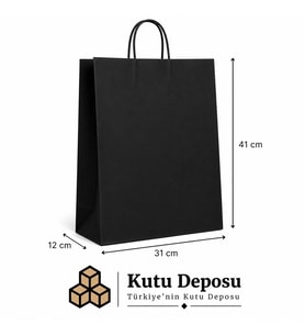 31x41x12 cm Kraft Siyah Poşet (25 ADET)