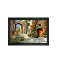 Manzara Temalı Kanvas Tablo 80 x 110 cm Siyah Çerçeve