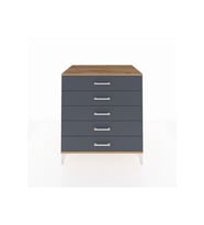 Kronos Şifonyer 5 Çekmeceli 88x59x96 Çam-Antrasit