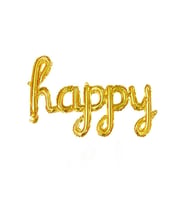 booddie Happy Yazısı Doğum Günü Parti Balonu Gökkuşağı Renk Folyo Balon 87* 33 cm