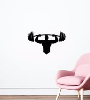 BK Home GYM Tasarımlı Ahşap Duvar Süsü-4 (Siyah)