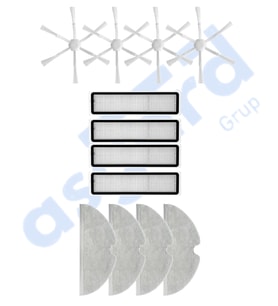 Dreame D9,D9 Max,L10 Pro,D9 Pro Uyumlu 4 Yan Fırça 4 Filtre 4 Mop PKT-iasgf0000156