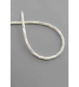 Sedef Doğal Taş Parlak Beyaz Silindir Kesim 4x8mm Dizi [AA]