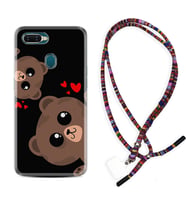 Oppo A5S A15 A16 A54 A55 A73 A74 Kılıf Boyun Asklı Rasta Silikon Love Animals 1780