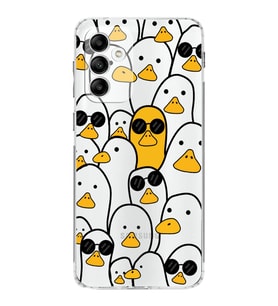 Samsung Galaxy M23  Kamera korumalı Kapak Duck Tasarımlı  Şeffaf Kılıf
