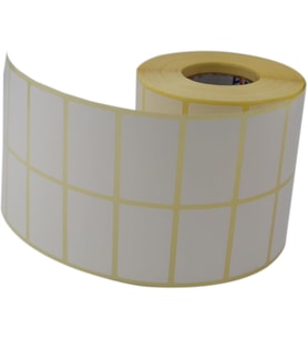 Kuşe Etiket 50mm x 30mm Ruloda 3000 Adet Yan Yana 2 li 40mm Kuka Çapında Barkod Yazıcı Etiketi