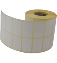 Kuşe Etiket 50mm x 30mm Ruloda 3000 Adet Yan Yana 2 li 40mm Kuka Çapında Barkod Yazıcı Etiketi