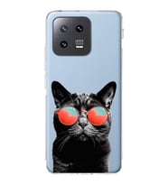 PrintiFy Xiaomi Mi 13 ile Uyumlu Kedi 3 Kamera Korumalı Şeffaf Kılıf