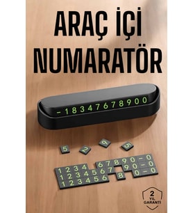 Araç İçi Numaratör Numaralık Torpido Üstü Açılır Kapanır Telefon Numarası Bırakma