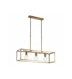 Cornelia 3'lü Sıralı Retro Sıralı Avize RA-AVZ- 3197-58-24 (Eskitme Altın)