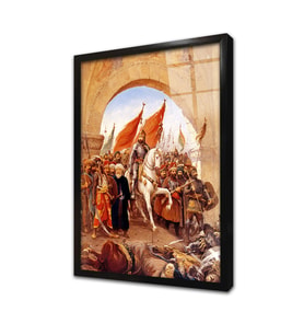 Fatihin İstanbula Girişi F Zonaro Çerçeveli Cam Tablo