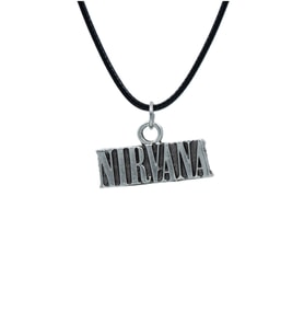 Nirvana Deri ip Kolye - Gümüş Kaplama - Kadın Erkek Kolye - No:1016