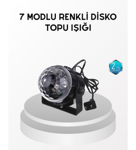 7 Renk Modlu Müzik Sensörlü Disko Topu – LED LED'li Parti Aydınlatması