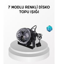 7 Renk Modlu Müzik Sensörlü Disko Topu – LED LED'li Parti Aydınlatması