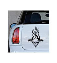Kuru kafa Alev İlginç Sticker Oto Modifiye yapıştırma Etiket 25CM Siyah
