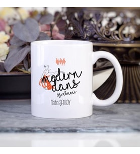 Kişiye Özel Modern Dans Öğretmeni Kupa Bardak HB126A (Beyaz - Beyaz)