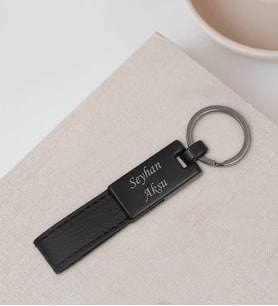 BK Gift Kişiye Özel İsimli 2407 Metal Suni Deri Anahtarlık