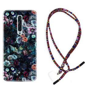Oppo Reno 2Z 4 Lite 4 Pro 5 6 7 A31 Kılıf Boyun Asklı Rasta Silikon Great Flowers 1304