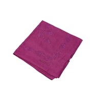 Mısırlı Eşarpları Taşlı Pamuklu Yazma Eşarp - 100x100 cm (Fuşya)