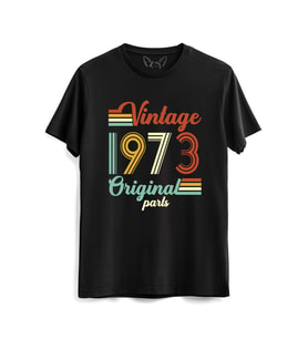 Vintage 1973 Original Parts Siyah Tshirt