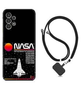 Samsung Galaxy M14 Kılıf Resimli Boyun Askılı İpli Desenli Silikon Nasa 2 1407