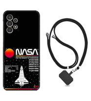 Samsung Galaxy M14 Kılıf Resimli Boyun Askılı İpli Desenli Silikon Nasa 2 1407