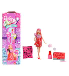 Barbie Parti Paketi Sarışın Bebek 7 Adet Aksesuar ve Evcil Hayvan Figürlü Set