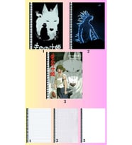 mononoke hime 3 adet defter A4 büyük boy 72 sayfa çizgili_kareli_çizgisiz defter seti