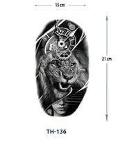 TH-136X ORTA BOY ASLAN VE KADIN DESEN GEÇİCİ DÖVME-TATTO