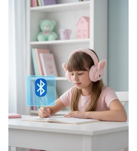 Şarjlı Tavşan Tasarımlı Kablosuz Bluetooth Kulaklık Stereo Ses ve Hafıza Kart Destekli